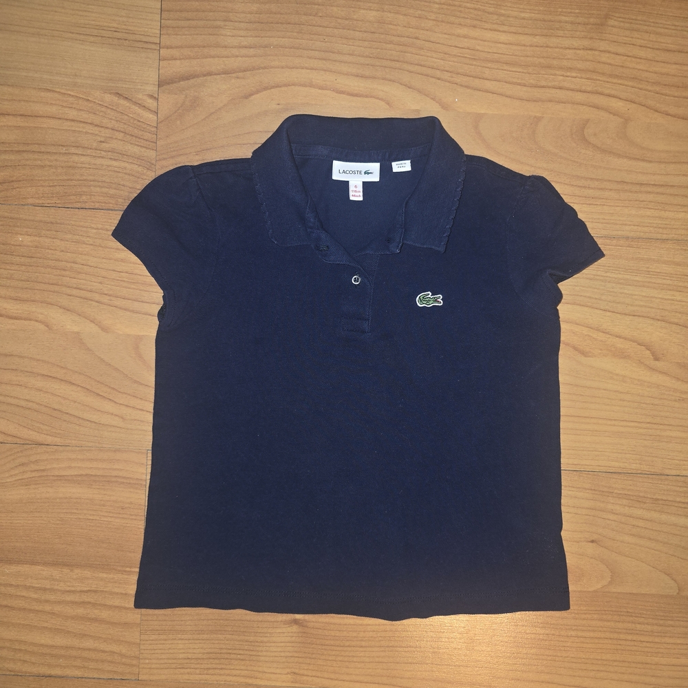 Lacoste Kids Sz 6 Girls Polo Shirt in Dark Blue